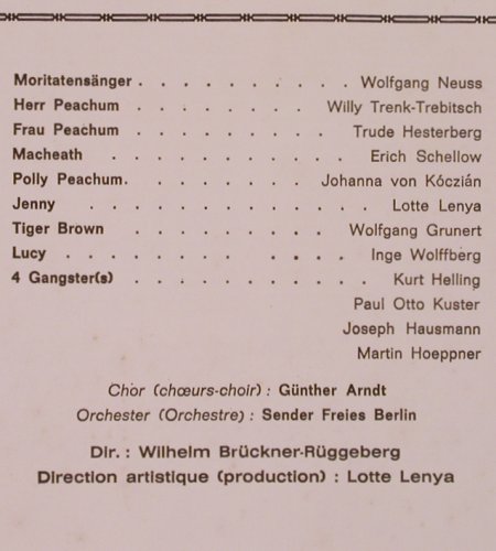 Weill,Kurt / Bertold Brecht: Three Penny Opera,Box, Booklet vg+, CBS(77 268), F, 1972 - 2LP - Y2235 - 9,00 Euro