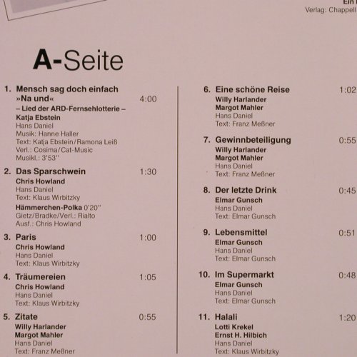 V.A.34 Hörfunk Spots: der ARD Fernsehlotterie, Foc, Teldec(66.23887), D, 34Tr., 1986 - LP - Y2312 - 7,50 Euro