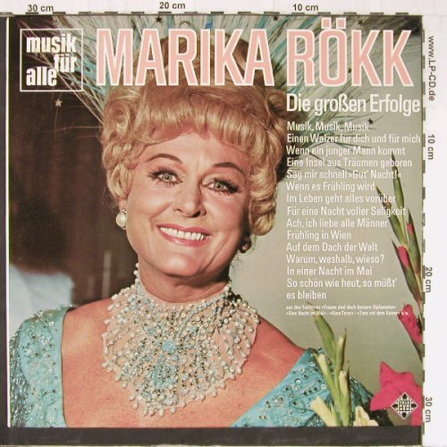 Rökk,Marika: Die Grossen Erfolge, Telefunken(6.21262 AF), D, 1971 - LP - Y2448 - 6,00 Euro