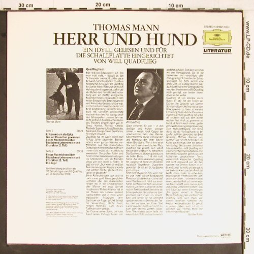 Mann,Thomas: Herr und Hund,gl.von Will Quadflieg, D.Gr. Literatur (413 992-1), D, 1984 Typ: LP Best.-Nr.: Y2584 Preis: 6,00 Euro