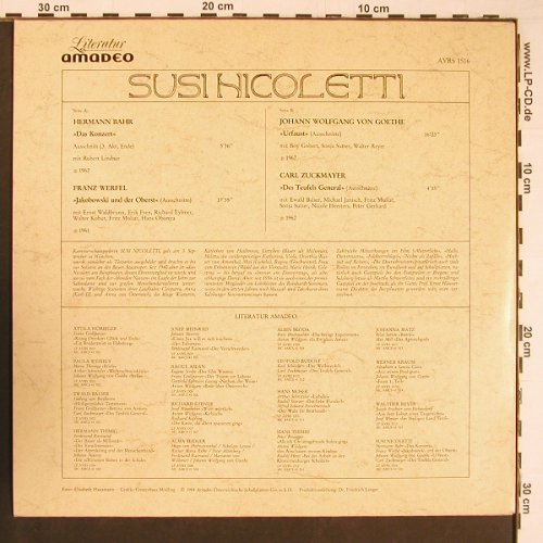 Nicoletti,Susi: aus Bahr,Werfel, Goethe, Zuckmaym., Amadeo (AVRS 1516), D, 1984 Typ: LP Best.-Nr.: Y270 Preis: 9,00 Euro