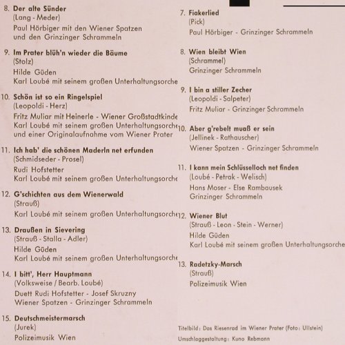 V.A.Wien,Wien,Nur Du Allein: Güden,Hörbiger, Hofstetter, Moser.., Telefunken, ClubEd. (E-545), D, 28Tr. Typ: LP Best.-Nr.: Y2822 Preis: 7,50 Euro
