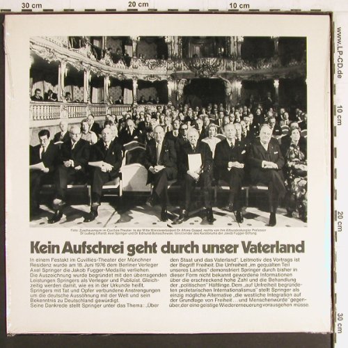 Springer,Axel: Kein Aufschrei geht d.u.Vaterland, AS1-A, sealed(), D,FS-New, 1976 - LP - Y2897 - 7,50 Euro
