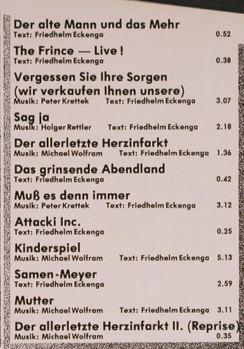 Rocktheater Nachtschicht: Vergeseen Sie Ihre Sorgen, Wunschklang(WK 8620), D, 1986 - LP - Y3027 - 7,50 Euro