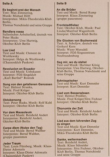 V.A.Neues Deutschland: Politische Lieder aus der DDR, Pläne/Serie Sieg 2(S 88 103), DDR, 1974 - LP - Y3143 - 7,50 Euro