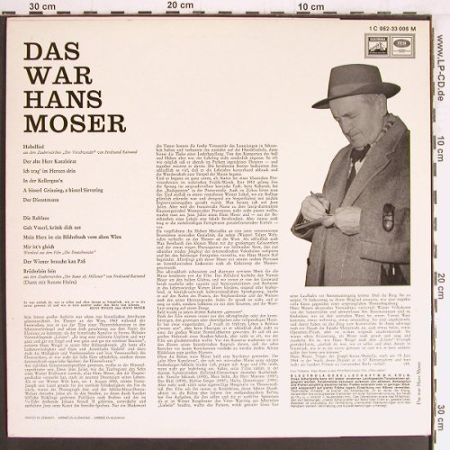 Moser,Hans: Das war Hans Moser, EMI Electrola (1 C 062-33 006M), D Typ: LP Best.-Nr.: Y3242 Preis: 9,00 Euro