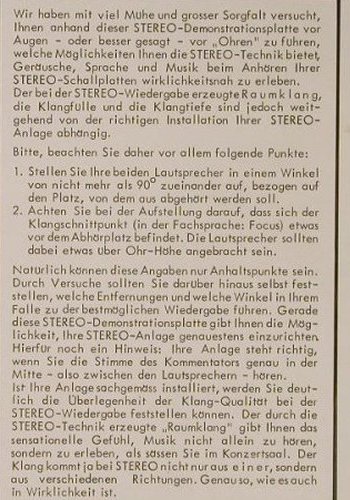 V.A.Stereo-Demonstration: Klangeffekte bei d. Wiedergabe..., Philips (88 143 DY), NL Typ: LP Best.-Nr.: Y3339 Preis: 7,50 Euro