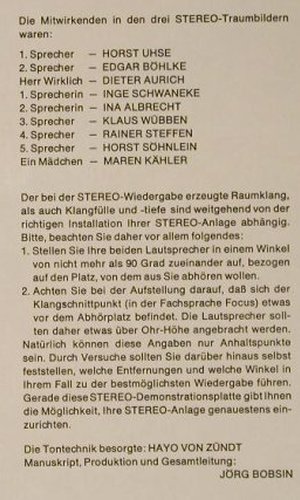 V.A.Stereo-Demonstration 2: Die WunderlichenTräume d.H.Wirklich, Philips (88 177 DY), JörgBobsin Typ: LP Best.-Nr.: Y3340 Preis: 7,50 Euro
