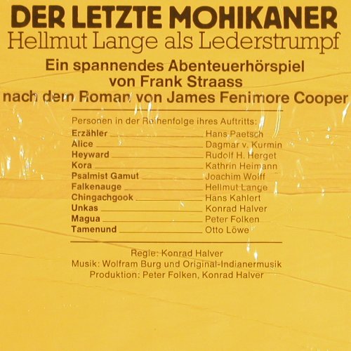 Lederstrumpf 2: Der letzte Mohikaner, FS-New, PEG Jugendserie (05 21057-2), D Typ: LP Best.-Nr.: Y3443 Preis: 9,00 Euro