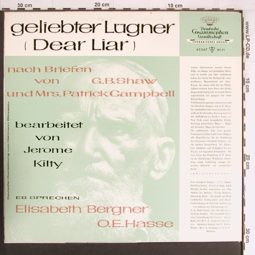 Geliebter Lügner: sprech.Elisabeth Berger, O.E.Haase, D.Gr. Literatur(43 047), D,  - LP - Y3450 - 9,00 Euro