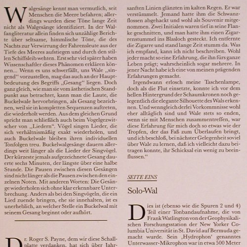 Buckelwale, Die Gesänge der: Solo-Wal...Der drei Wale-Trip,16min, 2001/Tweitauseneins (34917/BA 29020), D,rec.1970, 1988 Typ: LP Best.-Nr.: Y3527 Preis: 5,00 Euro