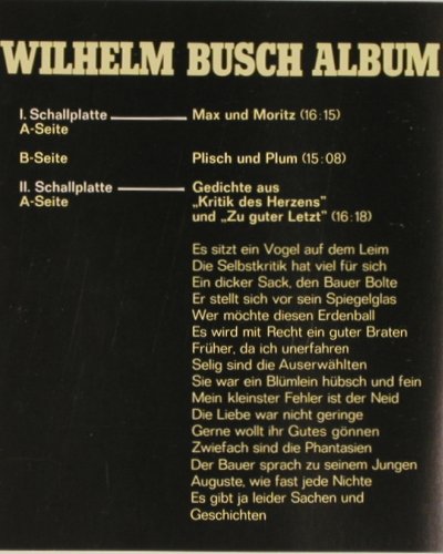 Willhelm Busch Album: gespr.Peter Striebeck, ,Foc, Intercord(964-08 Z), D,  - 2LP - Y3628 - 7,50 Euro