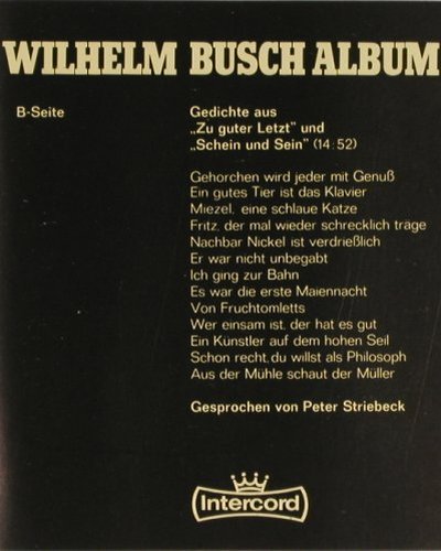 Willhelm Busch Album: gespr.Peter Striebeck, ,Foc, Intercord(964-08 Z), D,  - 2LP - Y3628 - 7,50 Euro