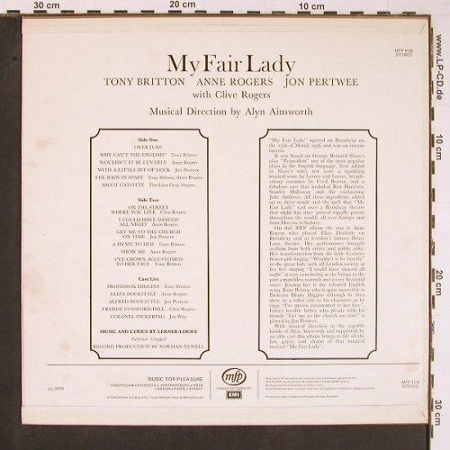 My Fair Lady: Tony Britton, Anne Rogers, Pertwee, MFP (5128), D / NL Typ: LP Best.-Nr.: Y362 Preis: 7,50 Euro
