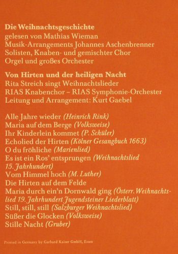 Wieman,Mathias: Die Weihnachtsgeschichte (1967), Karussell(2430 083), D,  - LP - Y3634 - 6,00 Euro