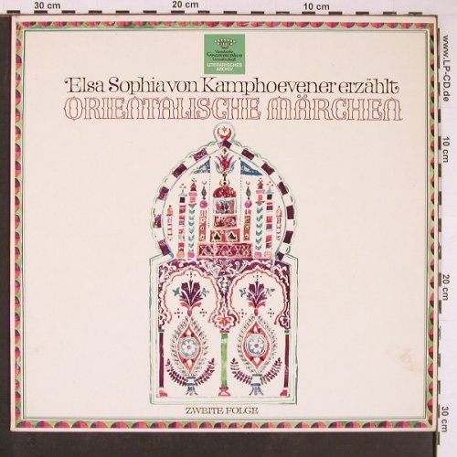 Orientalische Märchen Folge 2: erz. v. Elsa Sophia v. Kamphoevener, D.Gr Lit. Archiv (40 036), D, Mono, 1969 Typ: LP Best.-Nr.: Y363 Preis: 9,00 Euro