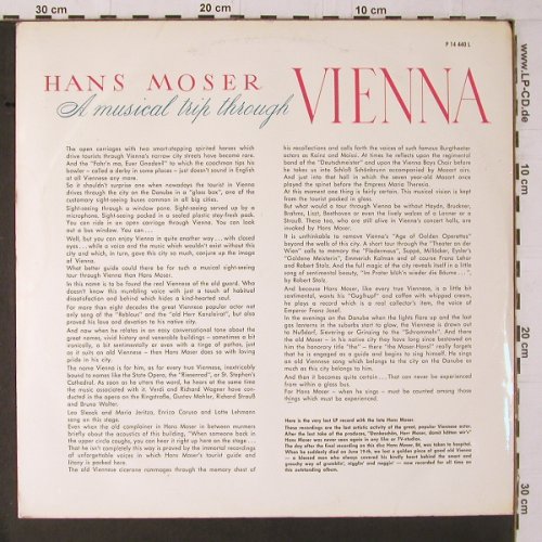 Moser,Hans: Ein musikalischer Spazierg.d.Wien, Philips (P 14 440 L), D, Mono, 1964 Typ: LP Best.-Nr.: Y4089 Preis: 9,00 Euro