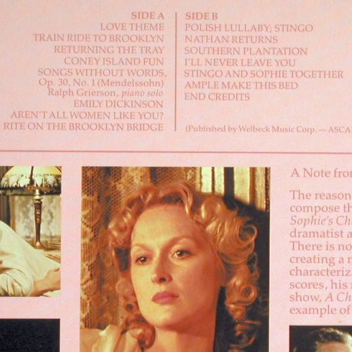 Sophie's Choice: Original Soundtrack by M.Hamlisch, Milan(A 210), F, 1983 - LP - Y4135 - 6,00 Euro