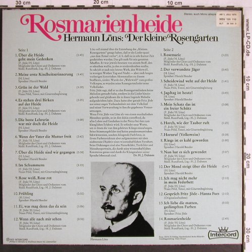 Rosmarienheide: Hermann Löns:Der kleine Rosengarten, Intercord(28 544-5 B), D,  - LP - Y4207 - 7,50 Euro