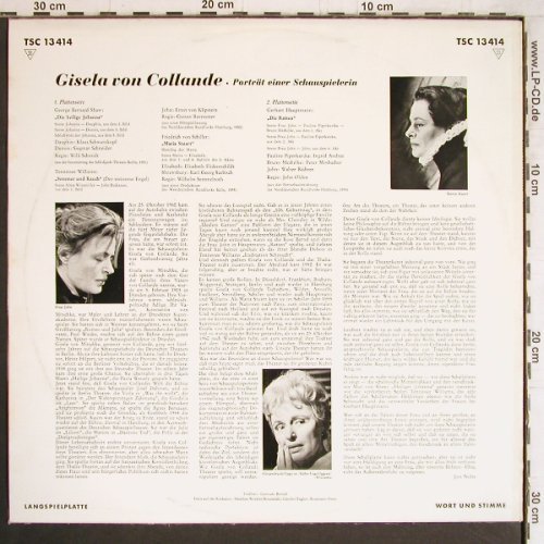 von Collande,Gisela: Porträt einer Schauspielerin, Telefunken (TSC 13 414), D Typ: LP Best.-Nr.: Y4318 Preis: 9,00 Euro