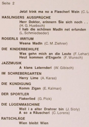 Hruschka,Karl - Erinnerungen an: Wiener Konzert-Schrammeln, Philips (6387 001), A Typ: LP Best.-Nr.: Y4341 Preis: 7,50 Euro