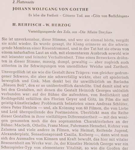 George,Heinrich: Wort+Stimme, Kleist,Goethe..., Telefunken(PLB 6128), D,  - 10inch - Y4534 - 7,50 Euro