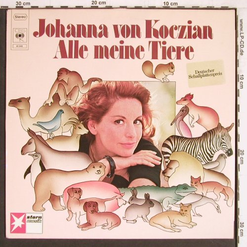 Von Koczian,Johanna: Alle meine Tiere, CBS(Stern Musik) (81 345), D, 1976 Typ: LP Best.-Nr.: Y4540 Preis: 6,00 Euro