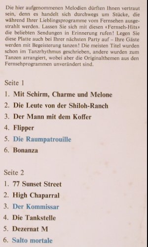 Mers,Eddy & his Radio-TV Orchestra: Greatest TV Themes for Dancing, Concert Hall (SVS 2720),  Typ: LP Best.-Nr.: Y4662 Preis: 6,00 Euro