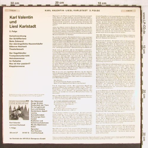 Valentin,Karl & Liesl Karlstadt: Same, Folge 2, m-/vg+, Ariola-Athena(71 088 KW), D, Mono,  - LP - Y4674 - 7,50 Euro