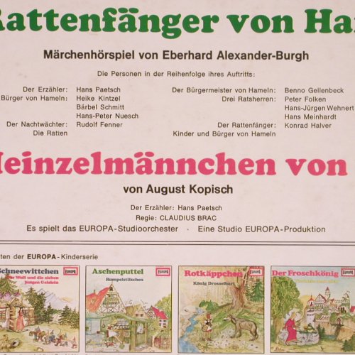Rattenfänger von Hameln: Die Heinzelmnchen von Köln, Europa(E 231), D,  - LP - Y4819 - 5,00 Euro