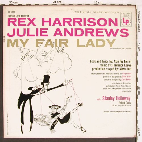 My Fair Lady: Rex Harrison, Julie Andrews(Mono), Columbia Masterwork (OL 5090), US Typ: LP Best.-Nr.: Y4908 Preis: 6,00 Euro