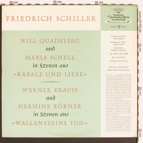 Schiller,Friedrich: Kaballe und Liebe/WallensteinsTod, D.Gr.(43 019), D,m /vg+, 1964 - LP - Y4959 - 7,50 Euro