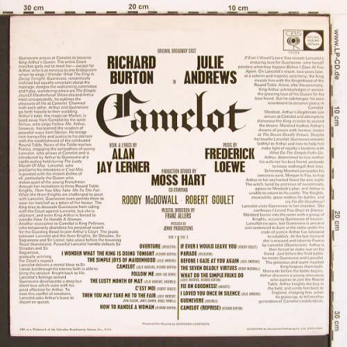 Camelot: Richard Burton,J.Andrews,R.Goulet, CBS(70009), UK, 1960 - LP - Y4964 - 7,50 Euro