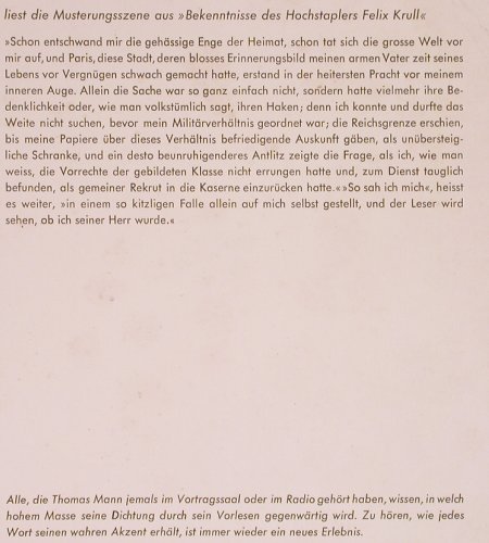 Mann,Thomas: Bekenntnisse d. Hochst..Felix Krull, S.Fischer Verlag (08342), D, 1959 Typ: LP Best.-Nr.: Y4976 Preis: 12,50 Euro