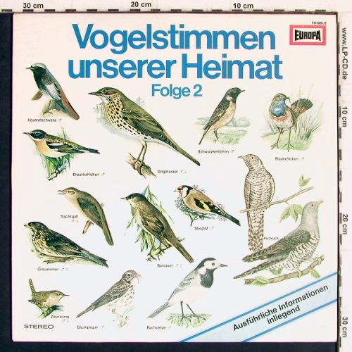 Vogelstimmen unserer Heimat: Folge 2, Hausrotschwanz... Pirol, Europa (111 081.0), D, 1977 Typ: LP Best.-Nr.: Y5015 Preis: 6,00 Euro