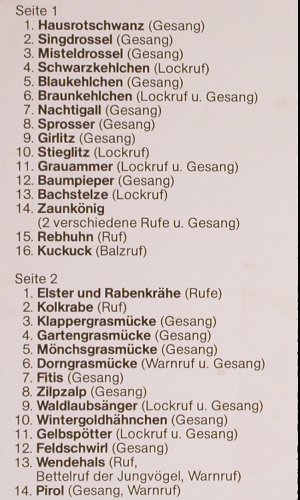 Vogelstimmen unserer Heimat: Folge 2, Hausrotschwanz... Pirol, Europa (111 081.0), D, 1977 Typ: LP Best.-Nr.: Y5015 Preis: 6,00 Euro