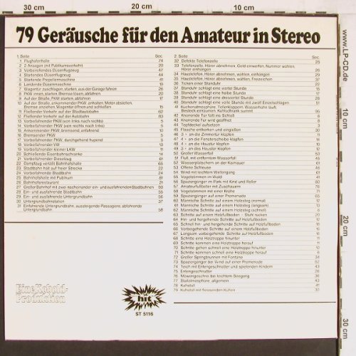Geräusche für den Amateur: Flughafenhalle...Kuhstall(ca.70ger), Hit(Kobold Prod.)(ST 5116), D, 79Tr,  - LP - Y5087 - 6,00 Euro