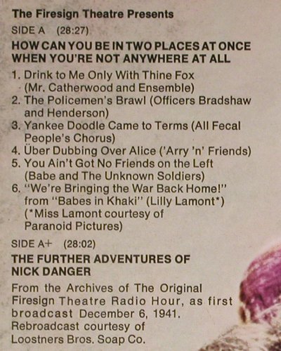 Firesign Theatre pres All Hail: How can you be in two places..,Foc, Columbia (PC 9884), US Typ: LP Best.-Nr.: Y5305 Preis: 6,00 Euro