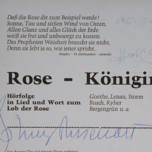 Rosenau-Trio , Baden Baden: Rose-Königin der Blumen, Adele Sandrock Studio(RT8), D,  - LP - Y5334 - 9,00 Euro