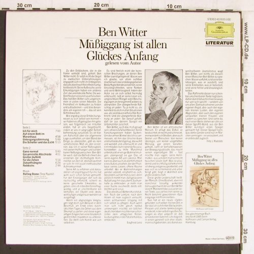 Witter,Ben: Müßiggang ist allen Glckes Anfang, D.Gr. Literatur(413 835-1), D,Ri(1975), 1984 - LP - Y5401 - 7,50 Euro