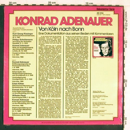 Adenauer,Konrad: Von Köln Nach Bonn, FS-New sealed, Miller (4D 014), D Typ: LP Best.-Nr.: Y5407 Preis: 7,50 Euro