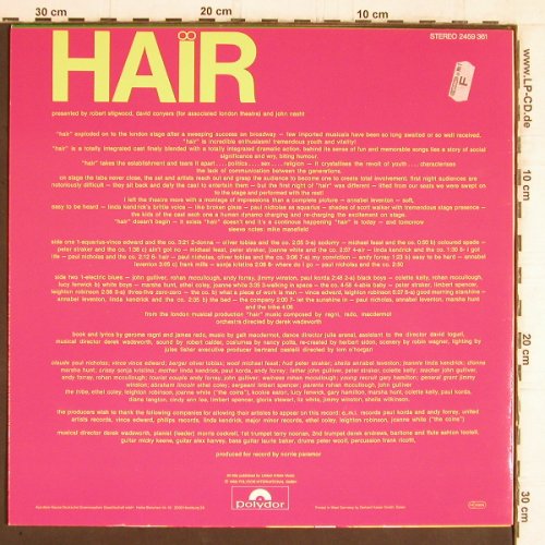 Hair: from the London Musical Prod.(1968), Polydor(2459 361), D, Ri,  - LP - Y5520 - 6,00 Euro