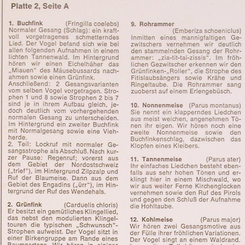 So Singen unsere Vögel: Hans A.Traber, 66 Tr. Foc, VLP(VLP-101), D, Mono, 1973 - 2LP - Y5593 - 7,50 Euro