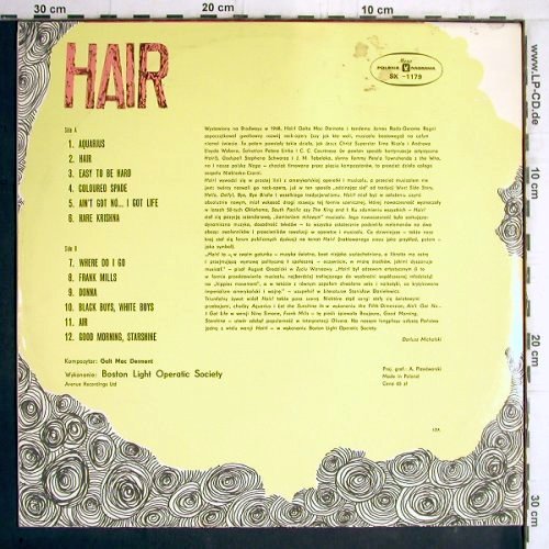 Hair: Boston Light Operatic Society, Muza(SX 1179), PL, 1974 - LP - Y5707 - 7,50 Euro