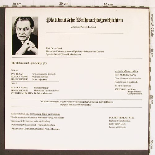 Plattdeutsche Weihnachtsgeschichten: gelesen von Prof.Dr.Ibo Braak, Teldec(66.21098), D,  - LP - Y5827 - 7,50 Euro