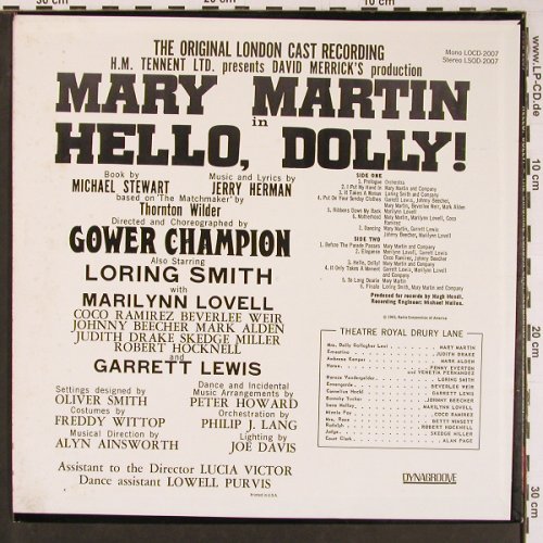 Martin,Mary in Hello Dolly: Original London Cast Recording, RCA (LSOD-2007), US + Sheet, 1965 Typ: LP Best.-Nr.: Y584 Preis: 9,00 Euro