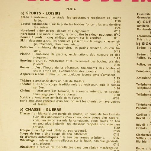 Bruits de la Vie 3 - Geräusche: sports - loisirs - chasse ..., Vega(19.034), F, m-/vg+, 1970 - LP - Y590 - 5,00 Euro