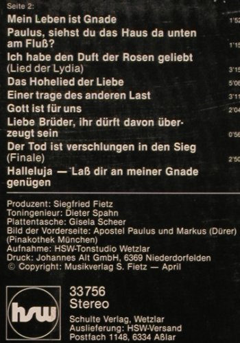 Paulus Oratotium: Lass dir an meiner Gnade genügen, hsw(33 756), D, 1976 - LP - Y6093 - 9,00 Euro