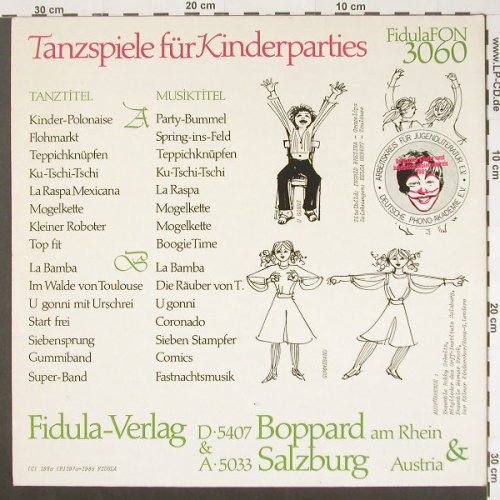 Tanzspiele für Kinderparties: Ensemble Robby Schmitz, ORF, FidulaFon(3060), Foc, 1980 - LP - Y60 - 5,00 Euro
