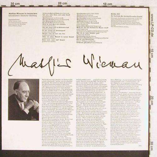 Wieman,Mathias: In Memoriam, Eurodisc Wort(80 204 ZW), D,  - LP - Y6197 - 7,50 Euro